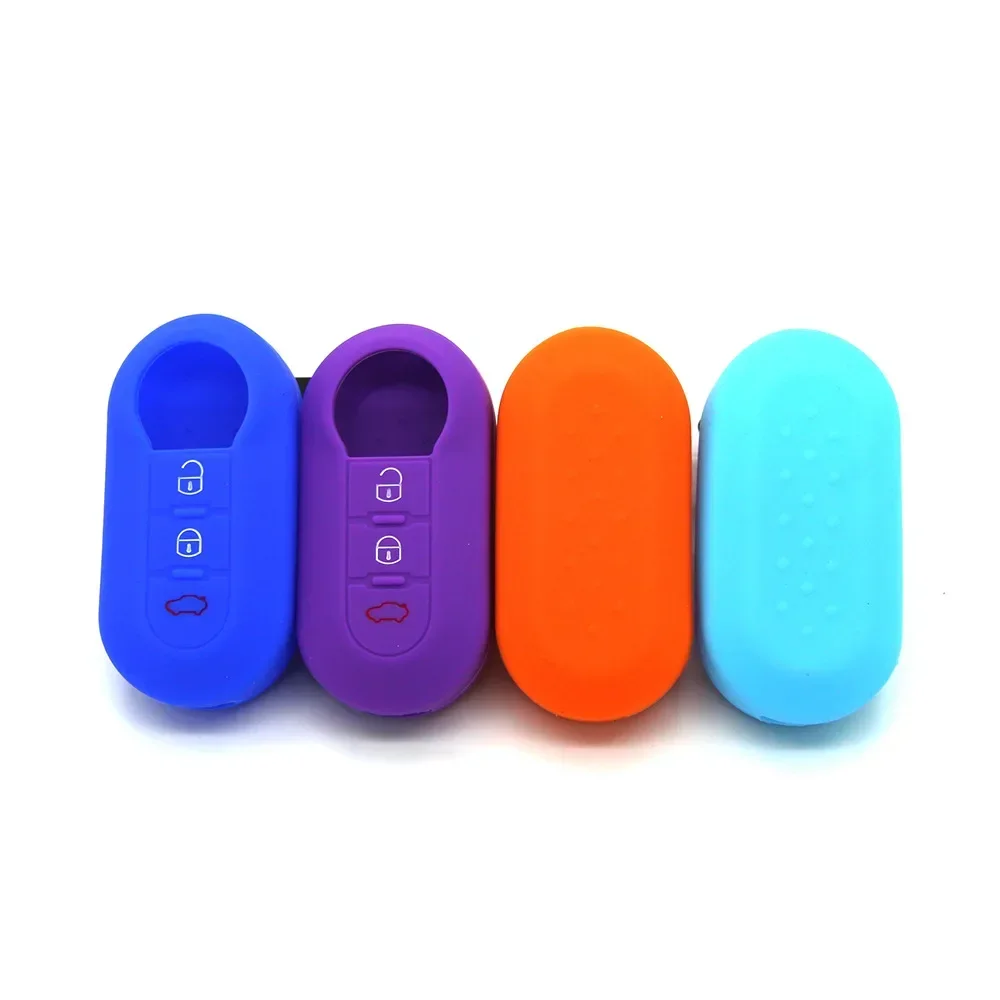 

Triple Bond Buttons Silicone Car Key Silicone Car Key Case Para Fiat 500 3Botões, Flip Folding Shell Remoto Acessórios Do Carro