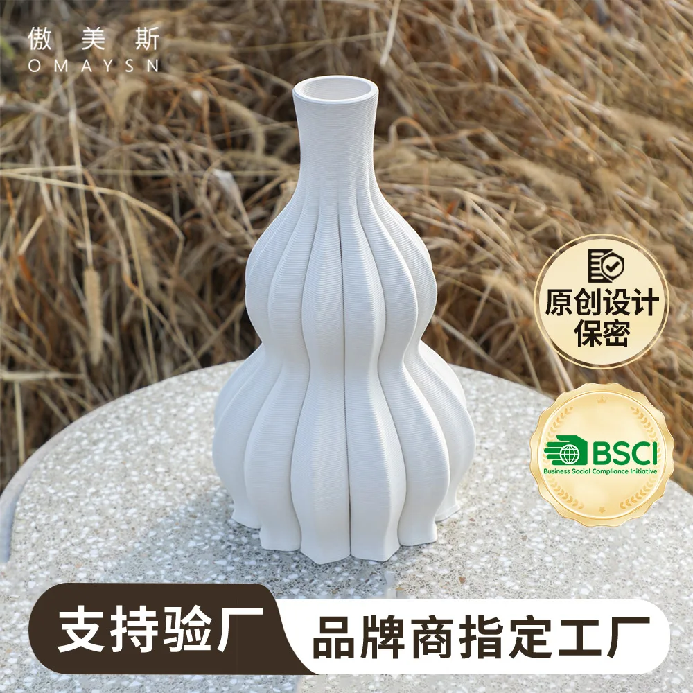 

Керамическая ваза, напечатанная на 3D-принтере, в стиле high-end, для декора дома, небольшой предмет декора.