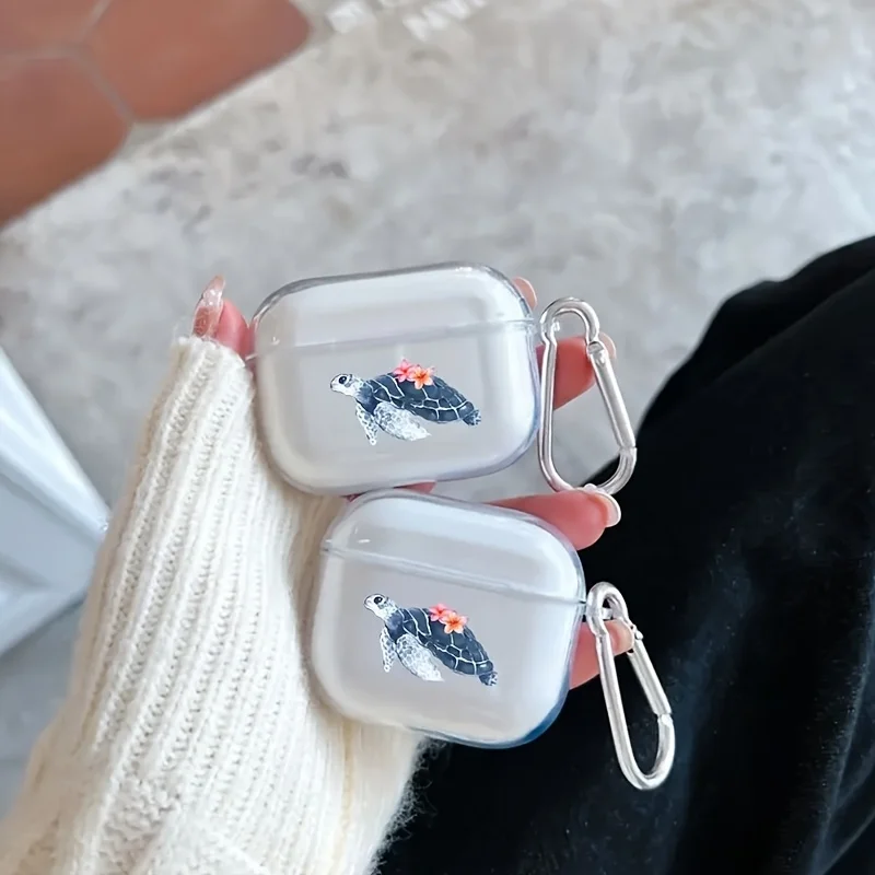 

Turtle And Flower Earphone case Suitable for Airpods 1St/2Nd/3Rd/4Generation Pro/2/Pro 3 /4for Apple Earphones Protective Case