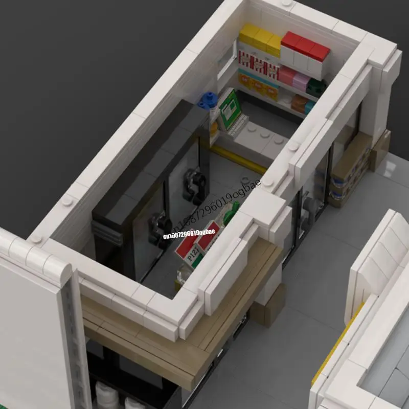 NEW 1702PCS Hot Selling City Street View MOC Shell gas Station model DIY creative ideas child Toy Assembly Puzzle birthday Gift