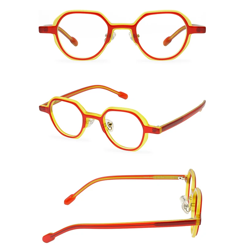 Belight Optiacl Fancy Candy Color Acetate Irregular Shape Glasses Frame Men Women Prescription Eyeglasses  Eyewear 76815