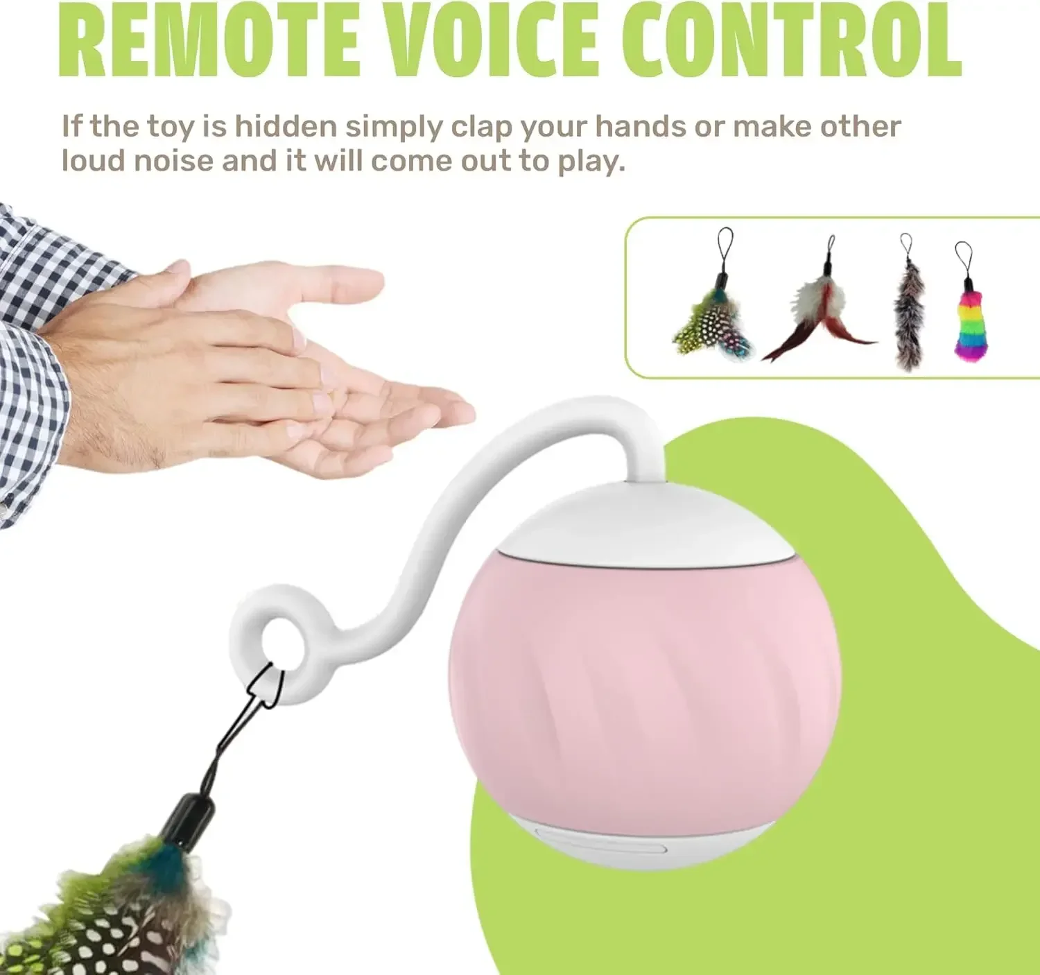 Rolling   Toy - Interactive Self Moving Automatic  Toy with Tail  Attachments - Slow & Fast Speed, LED  Lights, Sound & Touch Ac