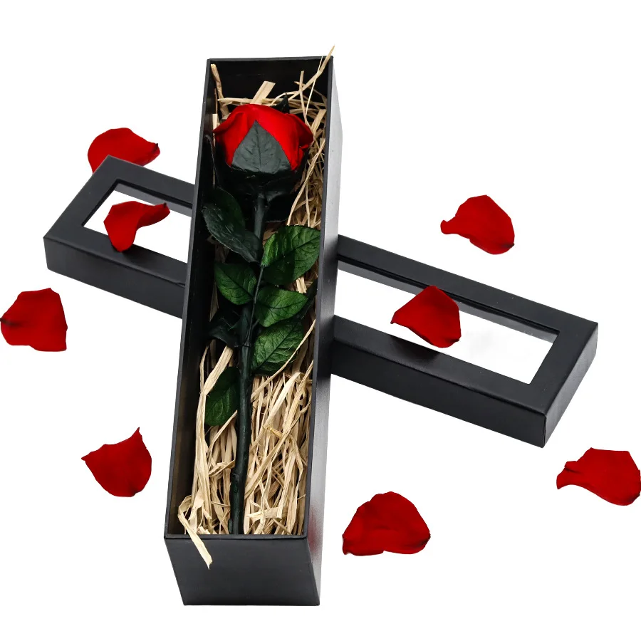 

День святого Валентина День матери Отправить подарок девушке-подруге Свадебный подарок Подарочная коробка с розами на одну ножку