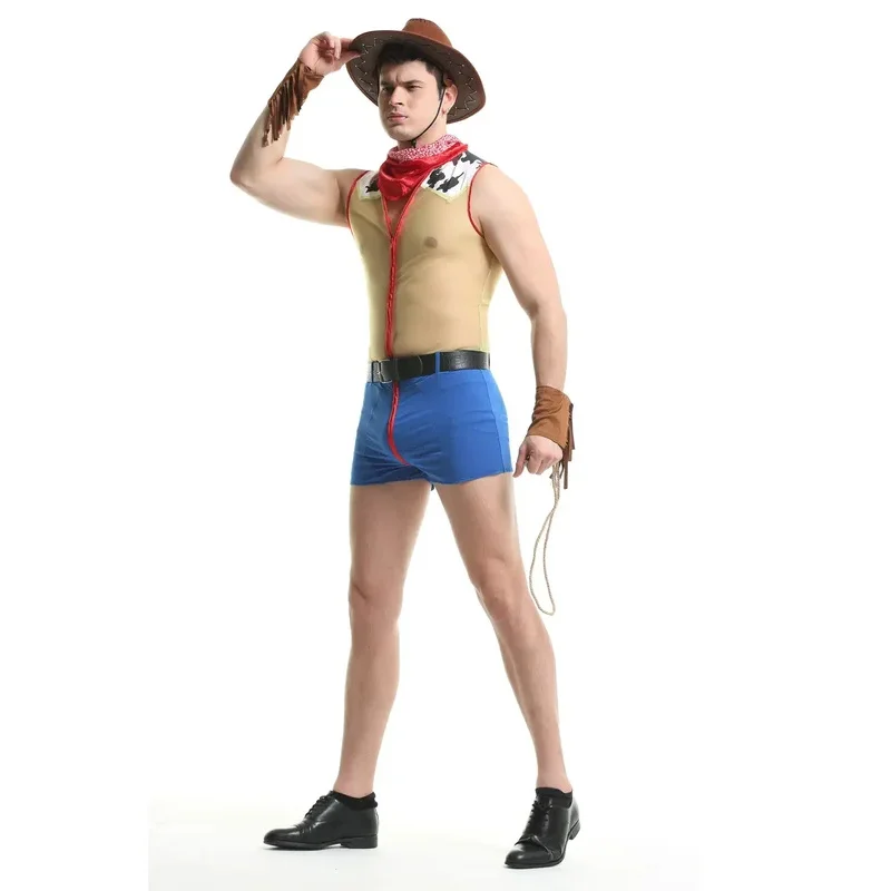 هالوين كرنفال حفلة مثير الرجال قبعات رعاة البقر الغربية زي مرحلة الأداء وودي تأثيري فستان بتصميم حالم ir;l5