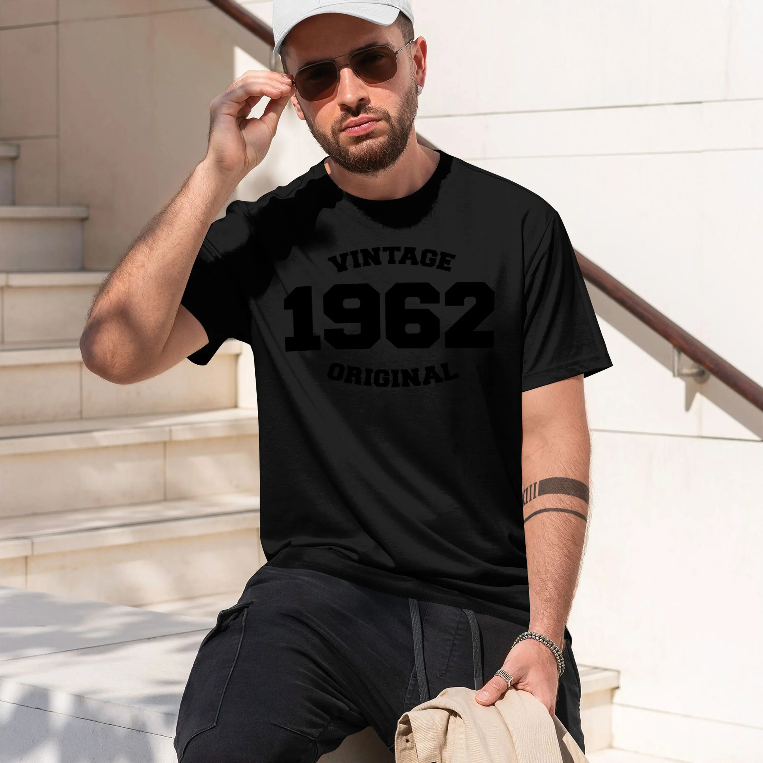 Camiseta de manga corta con cuello redondo para hombre, modelo nuevo 2026, estilo vintage 1962, clásica, informal, en varios colores y tallas para uso diario.