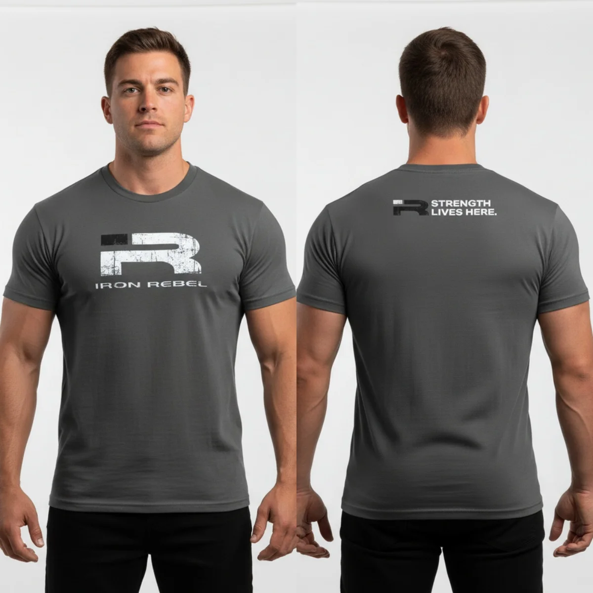 Forged Tee Premium Fitted Gym T-Shirt GYM Graphic Cotton Tee Printing High-end Luxury Unisex Style Both of Men and Women