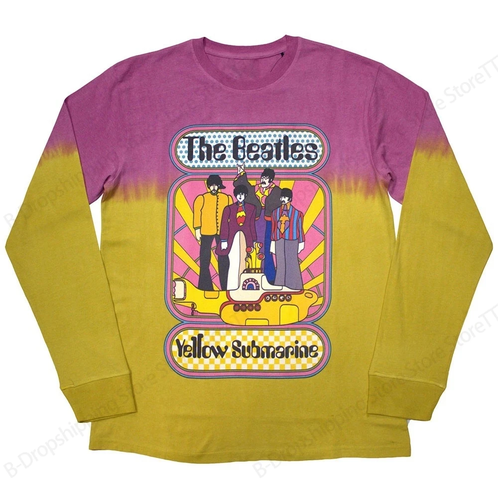 2027 Mens New Rock Long Sleeve T-shirt The Beatles Band Tour 3D Print Tshirt Men Women Fashion Hip Hop Sports Tops Tees Rainbow