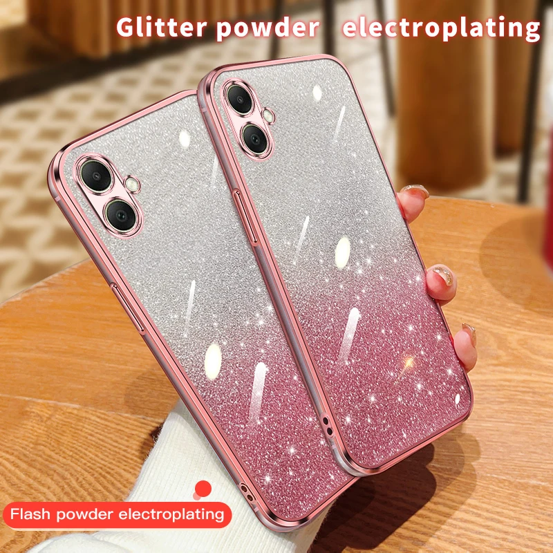 6D Plating Case for Samsung Galaxy A06 Glitter Soft Silicone Protection Full Camera Phone Cover SamsungGalaxyA06 SM-A065F/DS