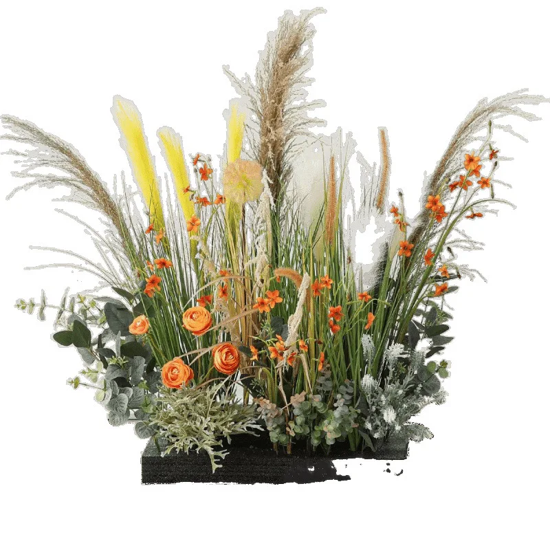 

Garden artificial outdoor fake flower hotel lobby decoration reed grass flower art window artificial green plant
