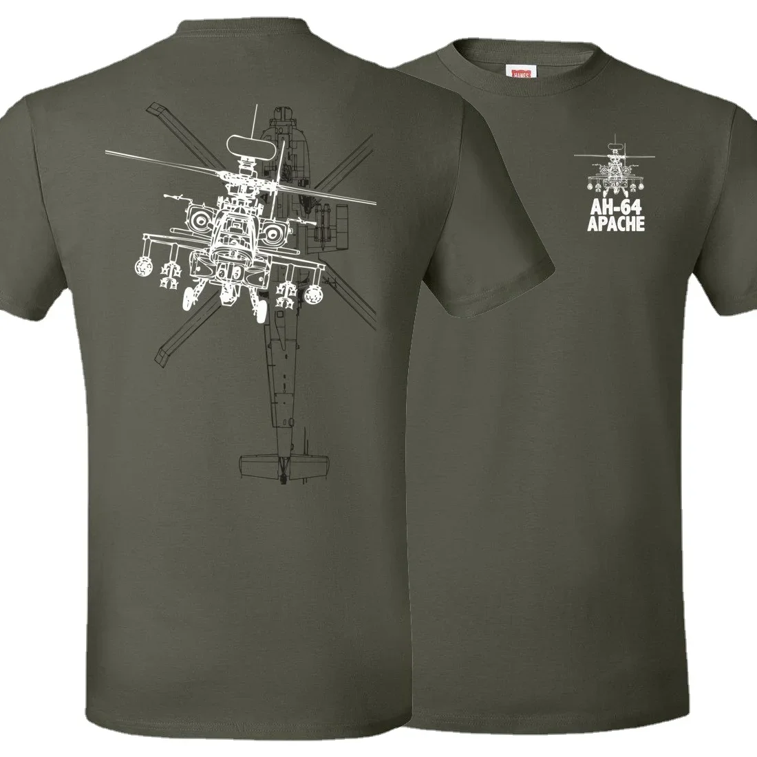 tops Hot Sale Creative Design AH-64 Apache Helicopter Gunships T-Shirt. Summer Cotton Short Sleeve O-Neck Mens T Shirt New S-5xl