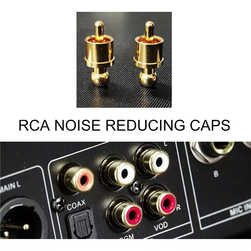

Y50A-40Pcs Gold Plated RCA Plug Cap Short-Circuit Socket, Phono Connector RCA Shielding Jack Socket Protect Cover Caps
