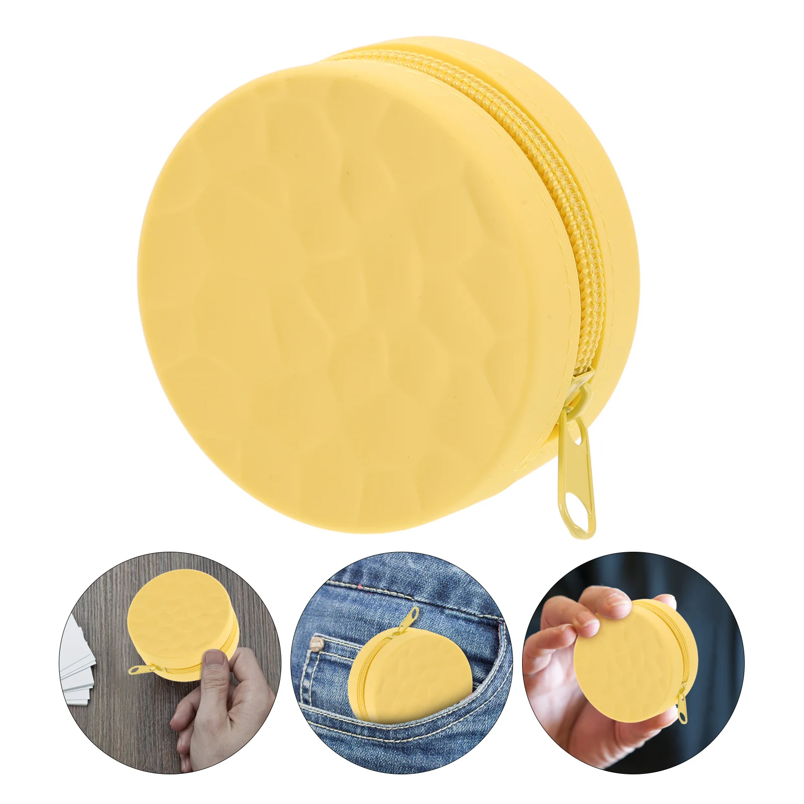 

Round Silicone Coin Purse Zipper Pouch Cute Mini Wallet Coin Storage Bag Japanese Style Earphone Holder Waterproof Small Case