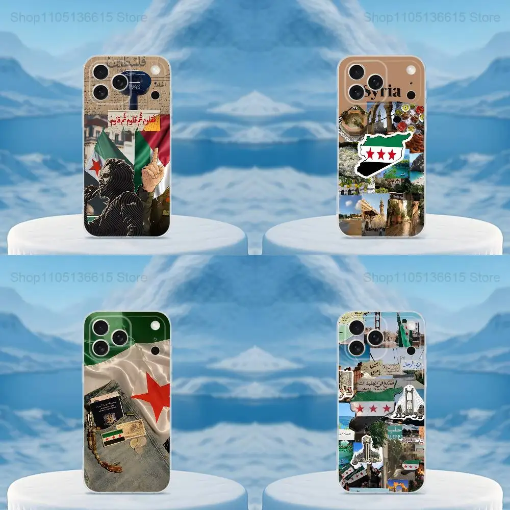 

Emblem Syrian Flag National Phone Case For iPhone 16,15,14,13,12,11,17 Pro,Max,Plus,X,XS,XR,SE,Mini Transparent Soft Cover