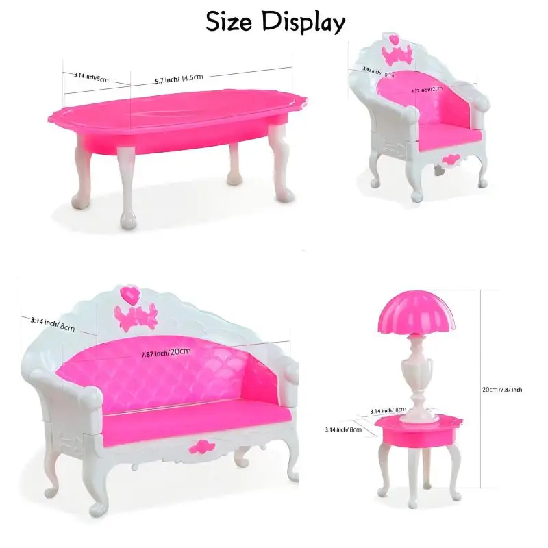 Simulation Sofa For Doll Kids Toys 12 Inch Dollhouse Furniture Miniature Doll House TV Table Girl' DIY Play Toy Birthday Gifts view 2