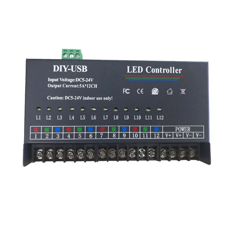 Imagem -06 - Diodo Emissor de Luz Controlador Programável Usb Faça Você Mesmo Dimmer dc 60a 5v 12v 24v Suporta Barra Monocromática 12 Maneira ou Rgb Cor Mágica Tira Maneira