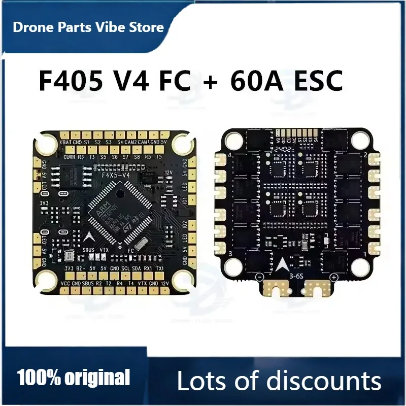 

Fy1pcs for Aocoda-RC F460S F405 V4 60A FC&ESC Stack F405 Flight Controller Bluejay 60A 4-in-1 ESC 30x30 for Mark4 FPV Racing D