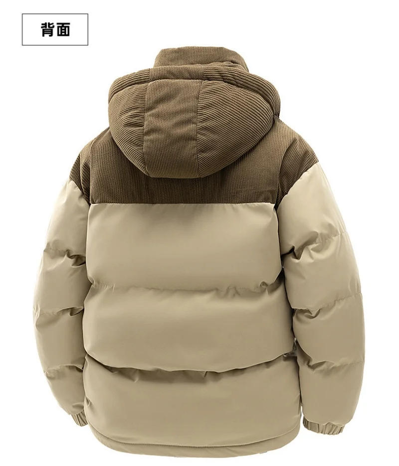 Men's Winter Thickened Cotton-Padded Jacket with Fleece Warm Cold-Proof 2025 Trendy Cotton-Padded Coat for Men