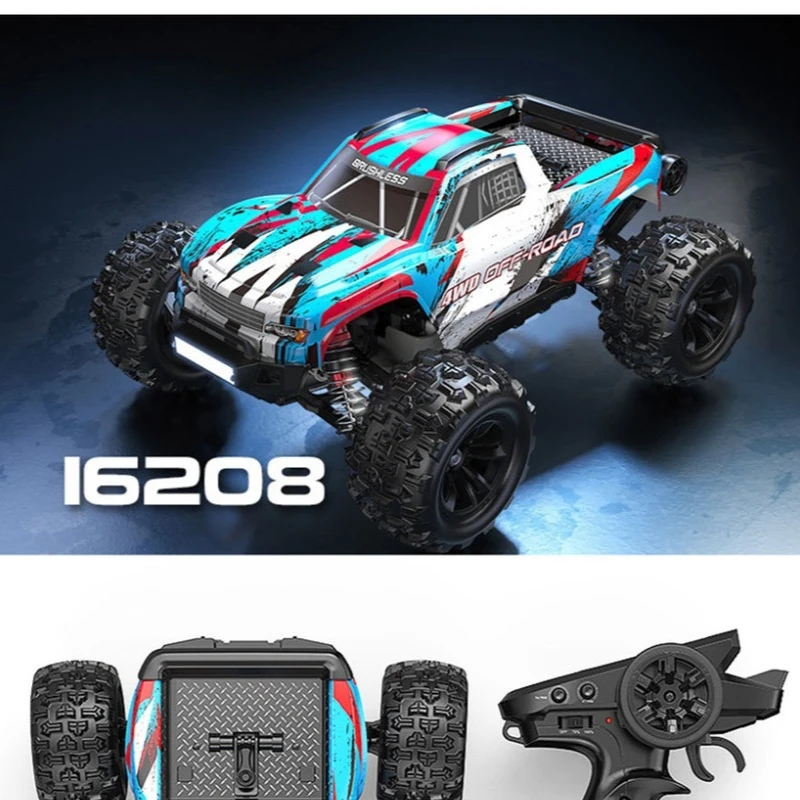 

Meijiaxin 1:16 Бесщеточный 16208 16209 2S Автомобиль с дистанционным управлением Электрический высокоскоростной Monster Truck Внедорожник Подходит для мальчиков