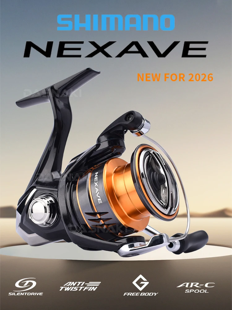 2026 SHIMANO Angelrolle NEXAVE Silent Drive mit klappbarem Griff ANTI-TWIST FINAR-C Salzwasser/Süßwasser Metallspule – Detail 1