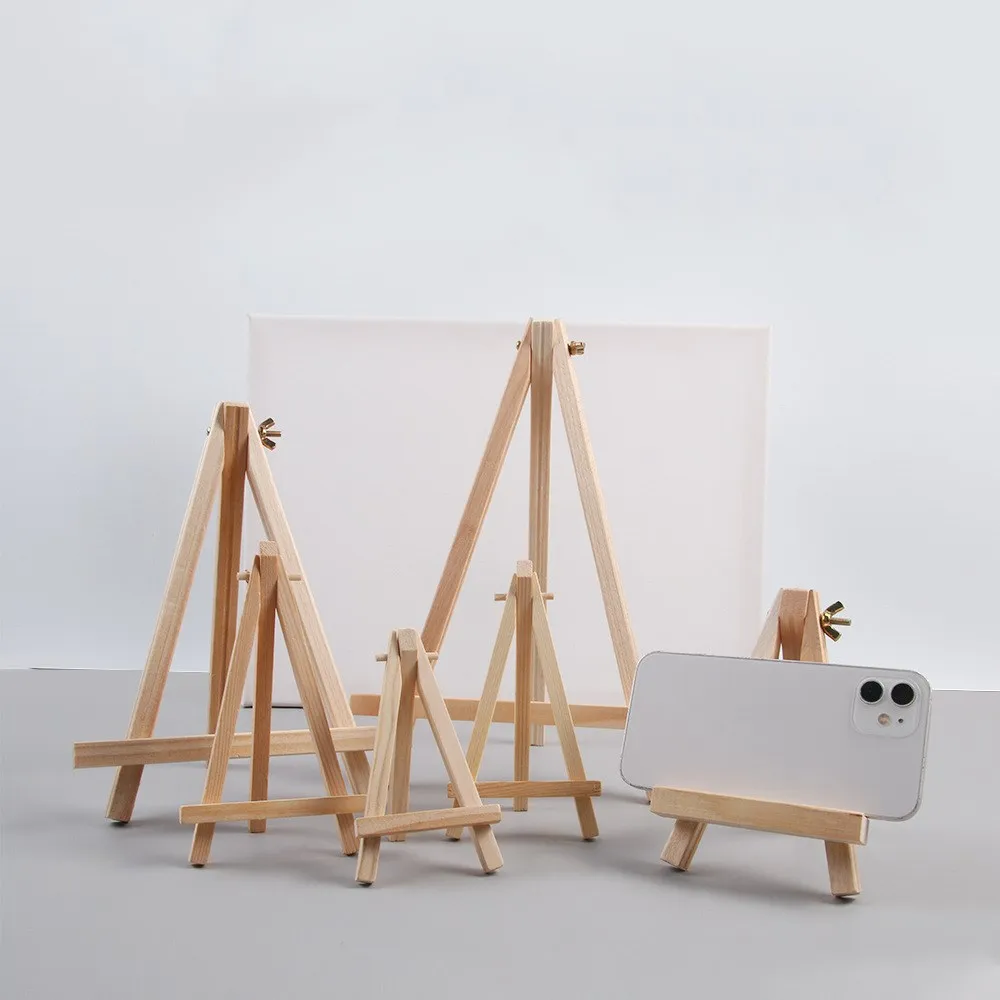 1pc Mini Artist Wooden Easel Small Desk Easels Painting Holder Wooden Tripod Tabletop Display Stand for Photo Chalkboard Signs