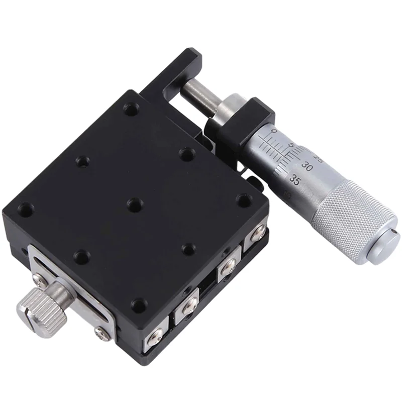 

X Axis 40X40mm Knob Micrometer Sliding Stage Guide Rail Type Platform Manual Displacement Sliding Table Easy Install (LGX40-R)-A