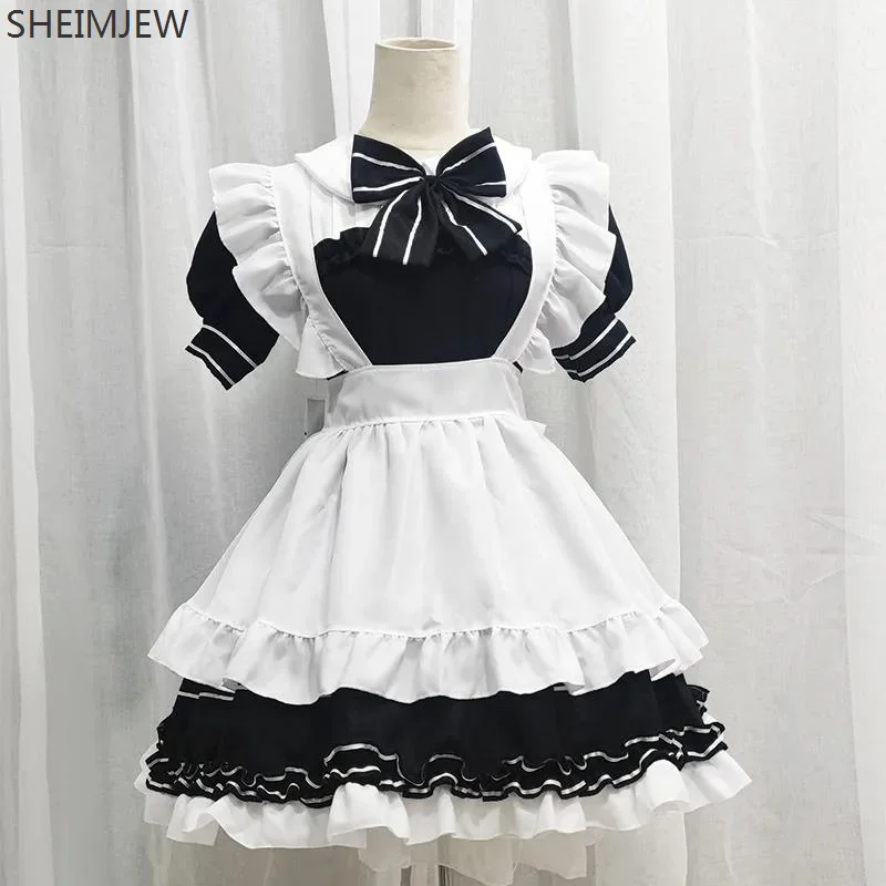 

Cute Maid Cosplay Outfit Anime Black And White Little Devil Lolita Costume Halloween Carnival Party Little Chef Cosplay Show Set