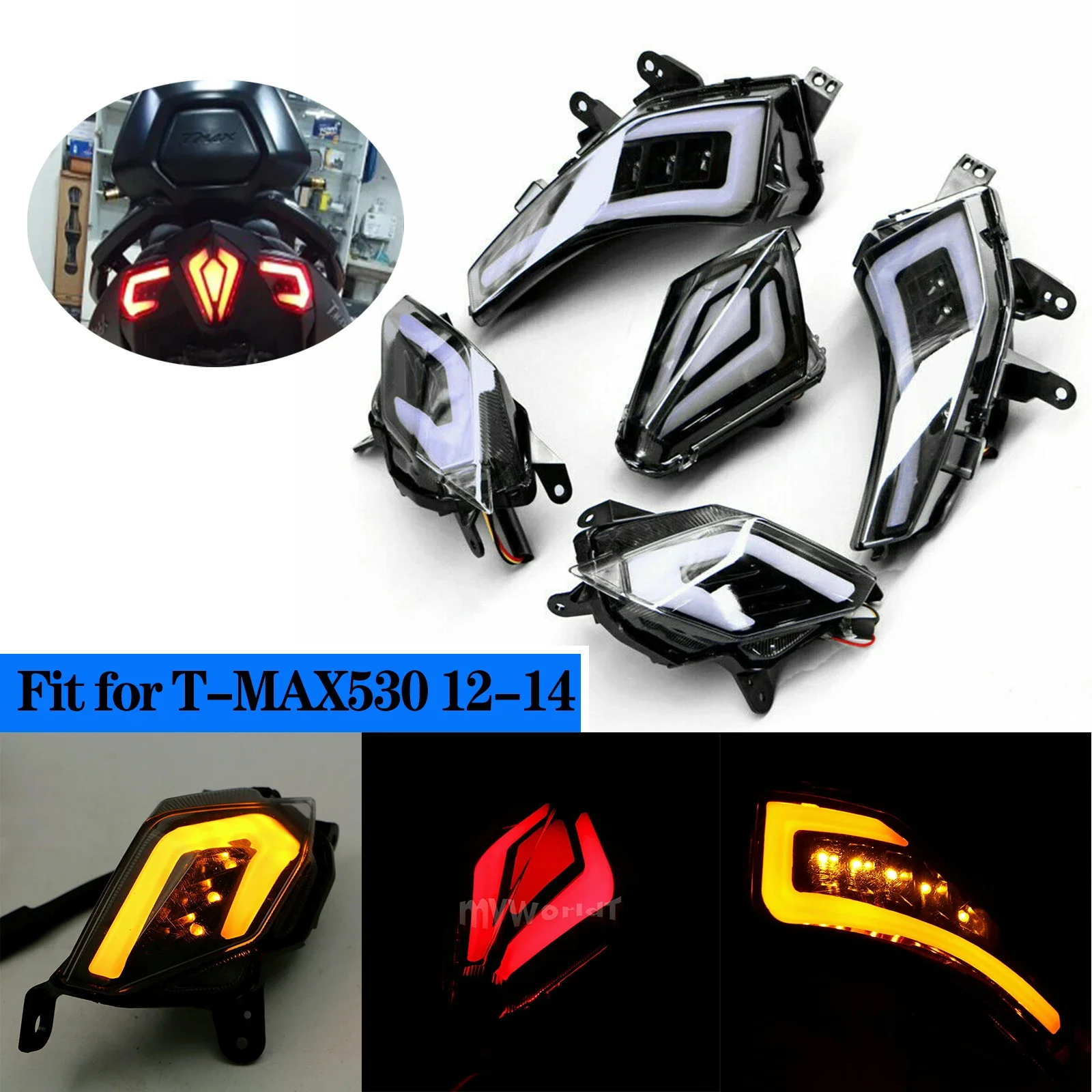 

Fit for 2012 - 2016 TMAX530 T-MAX 530 LED Front Turn Signal Rear Taillight Brake Lamp Motorcycle Accessories TMAX 530 2013 14 15