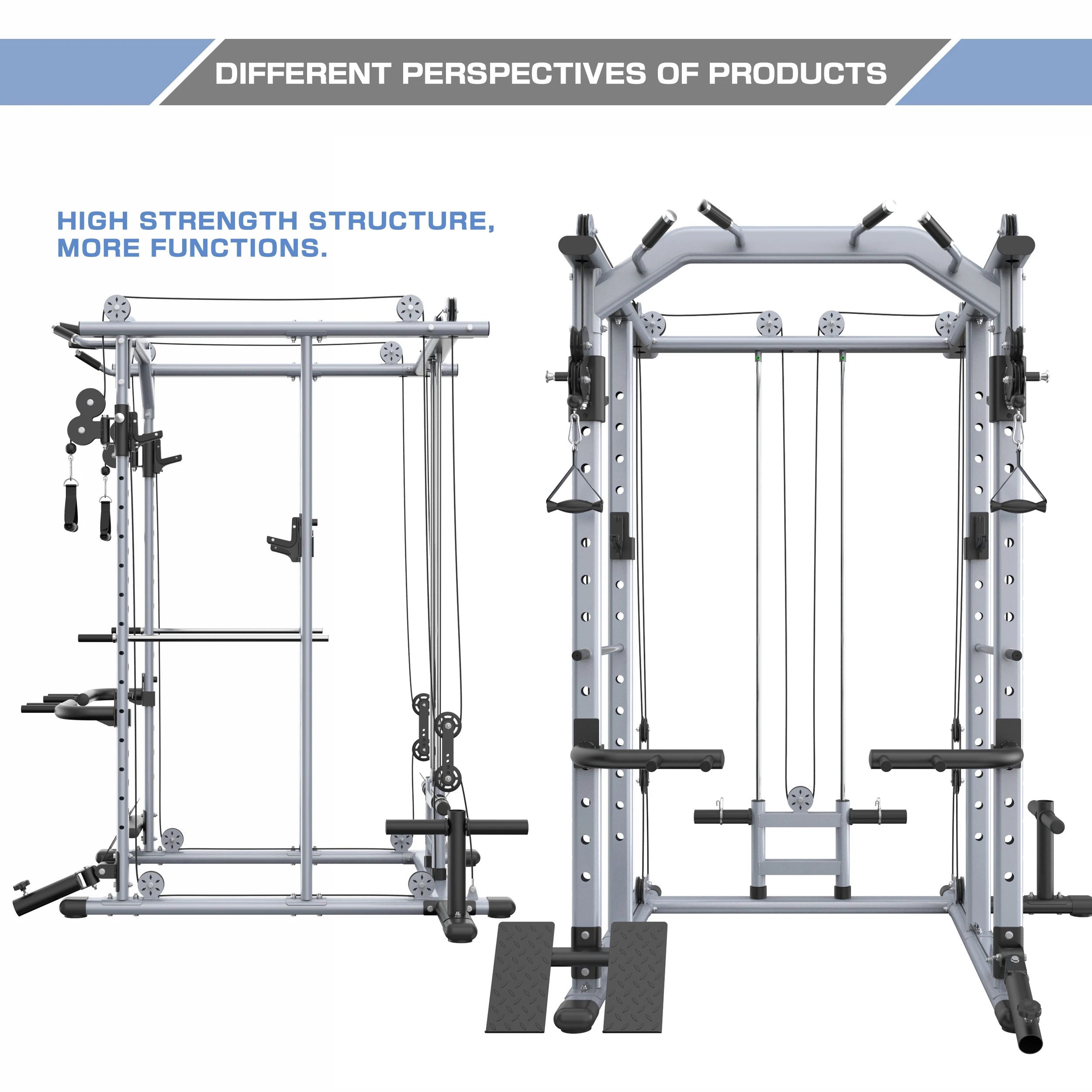 Multi-Function Power Cage Power Rack with Cable Crossover Machine Squat Racks Home GYM Fitness Equipment