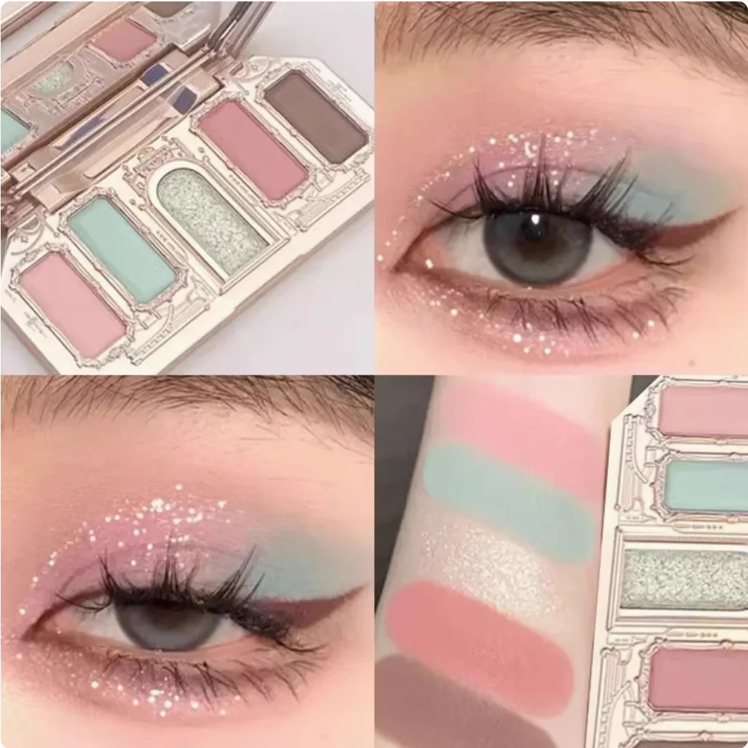 플라워 노즈 문라이트 머메이드 시리즈 5색 주얼리 아이섀도우 팔레트 효과 실키 파우더 매트 카멜레온 아이 메이크업 화장품