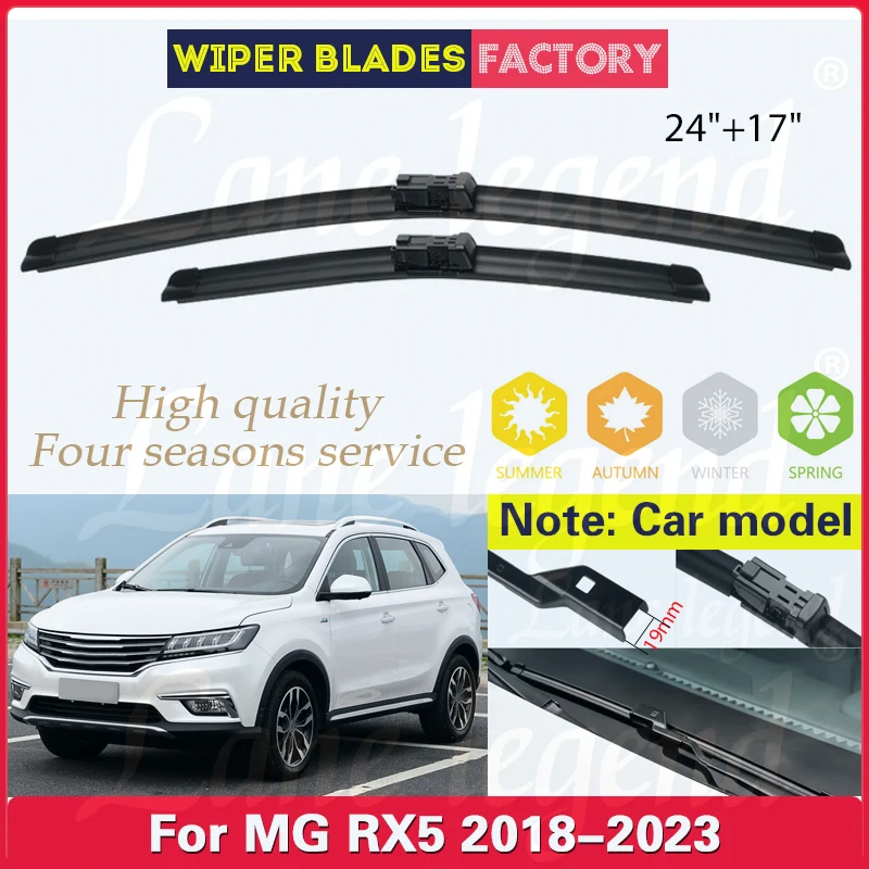 For MG RX5 2018 2019 2020 2021 2022 2023 Front Wiper Blade Soft Rubber Window Rain Brush Car Accessories High Quality 24\