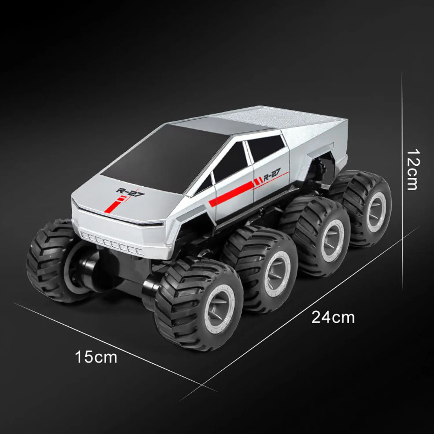 1/18 2.4g rc captador modelo q218 8*8 anfíbio todo terreno controlado fora de estrada carro dublê rotação 360 bateria rtr
