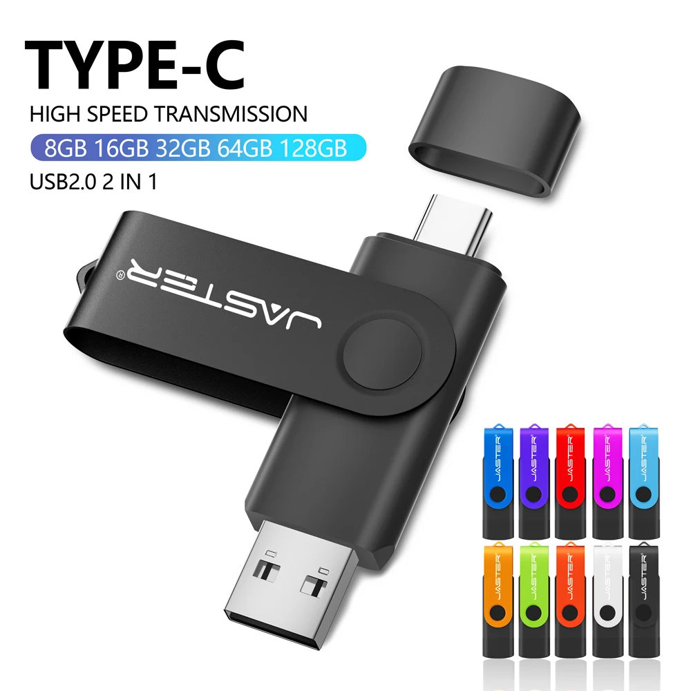 Metal OTG 2 IN 1 Type C Pen Drive 128GB USB Memory Stick 4GB 8GB 32GB 64GB 128GB Cle USB Cle USB Flash Drive Memoria USB