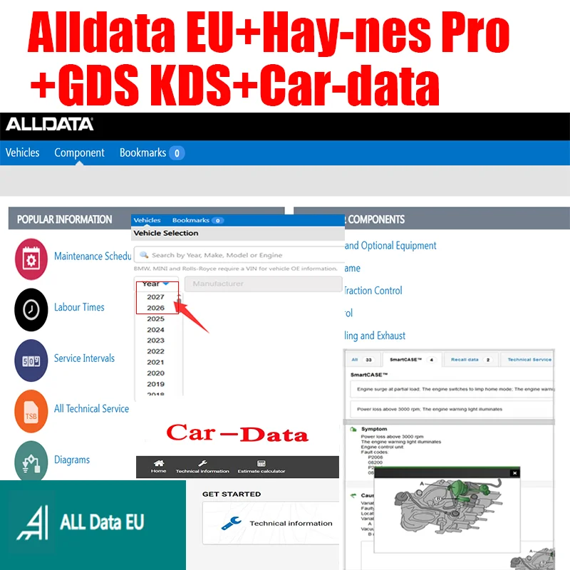 2026 Newest Alldata Online Account Software for All Data EU Car Data Hay-nes Pro for Workshop Wiring Diagram Support Mobile /PC