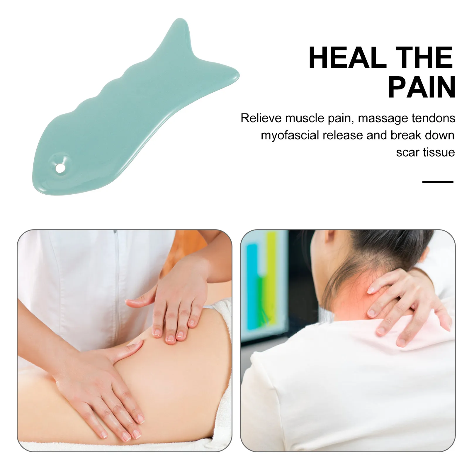 

Керамическая массажная доска Гуаша с гладкими краями, скребок для тела, инструмент для массажа плеч, шеи и спины, снятия усталости, портативный скребок для массажа.