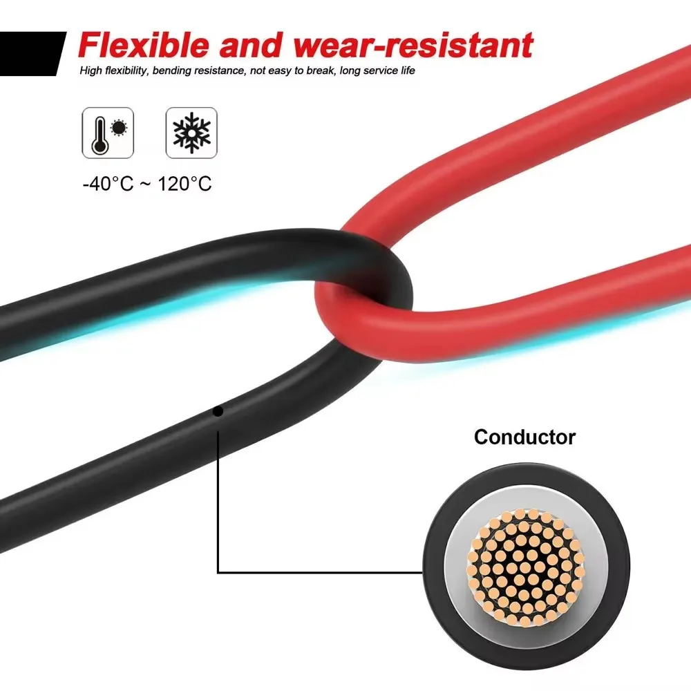 1 Pair Female and Male Single head solar extension wire cable PV wire 6/4/2.5/1.5 mm2 Solar PV Cable 1/2/5/8/10/15/20/30 meters