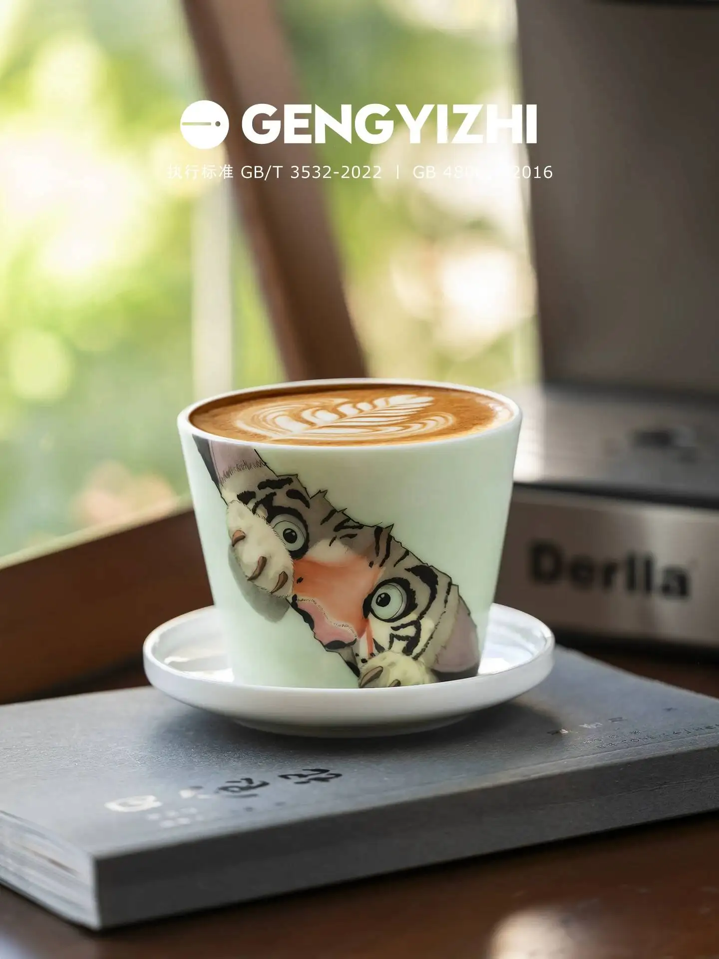Geng Yizhi  Ceramic Coffee Latte Art Beautiful Pig Mouth Cup, Hand-Painted Tiger Souvenir, Birthday Gift