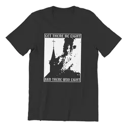 Men's T-Shirts Halloween Horror Satan Devil Burn Local Church  Awesome Cotton Tees Let There Be Light T Shirts  Clothes Summer