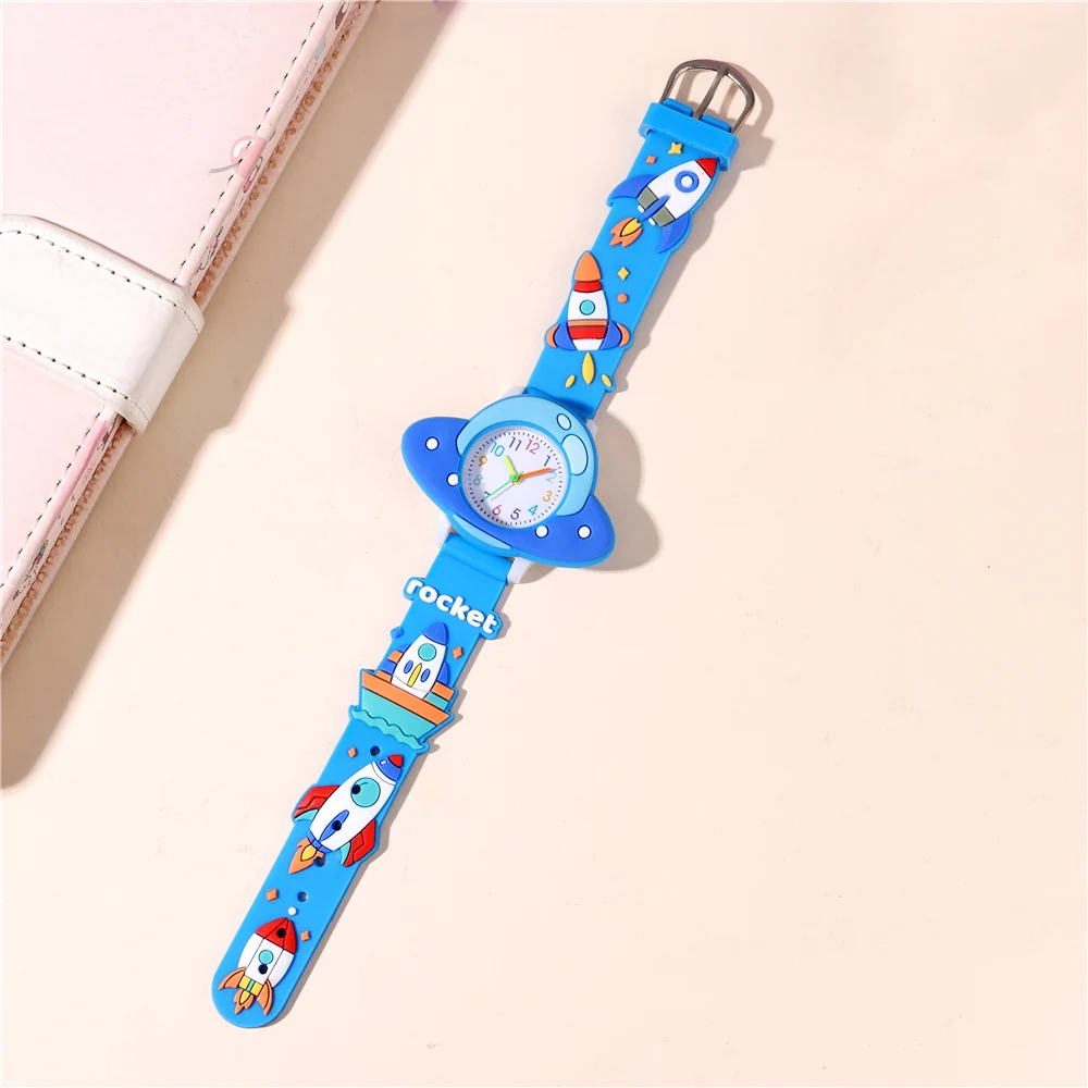 لطيف المركبة الفضائية نمط الصواريخ سيليكون الفرقة الكرتون الأطفال ووتش
