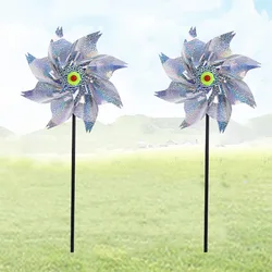 Vogelafstotende Pinwheels Reflecterende Sprankelende Vogelverschrikker Windmolen Spinner Tuin Tuin Tuin Decor Houden Vogels Weg Afstotend