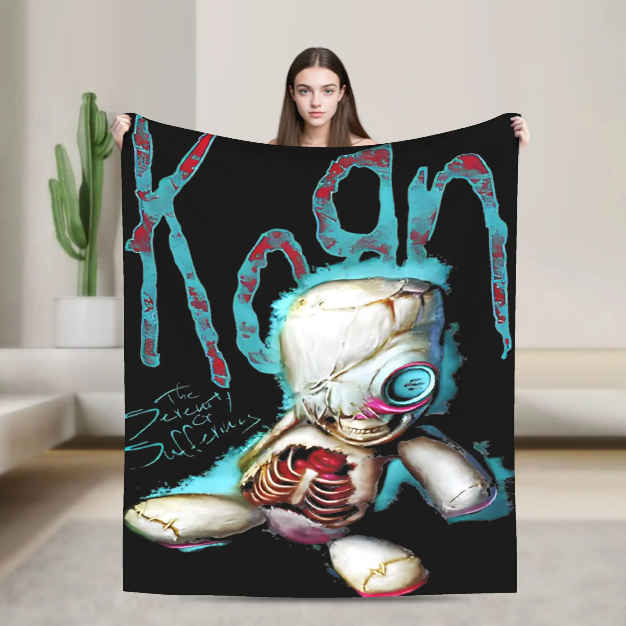 Nu Metal Rag Doll Korns Blankets Band Neidermeyers Plush Throw Blanket Summer Air Conditioning Portable Lightweight Bedspread