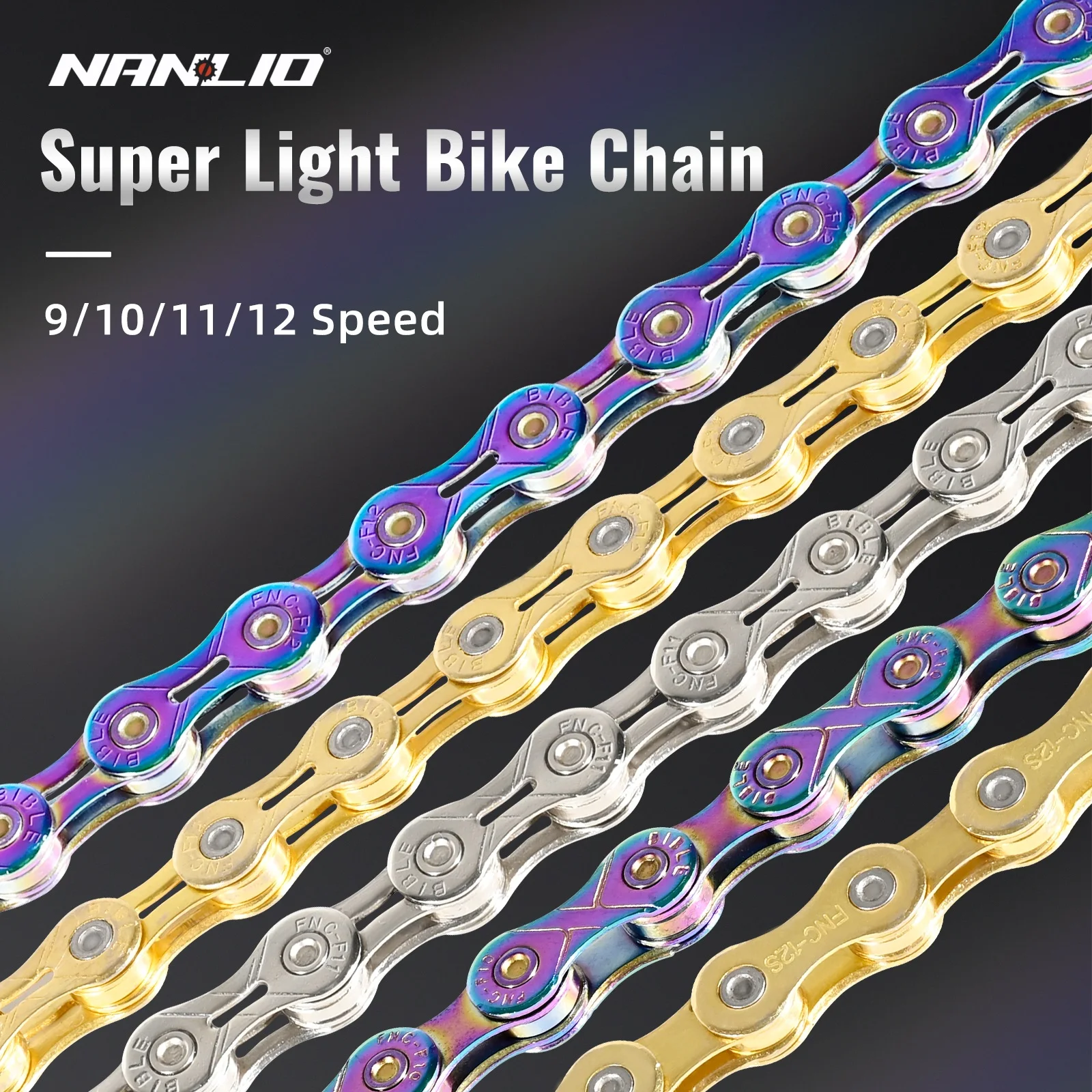 Nanlio Bicycle Chain 116L  X9 X10 X11 X12 9/10/11/12 Speed Road MTB Bike Chain Crankset 8 9 10 11 12s Derailleur hollow 126L box