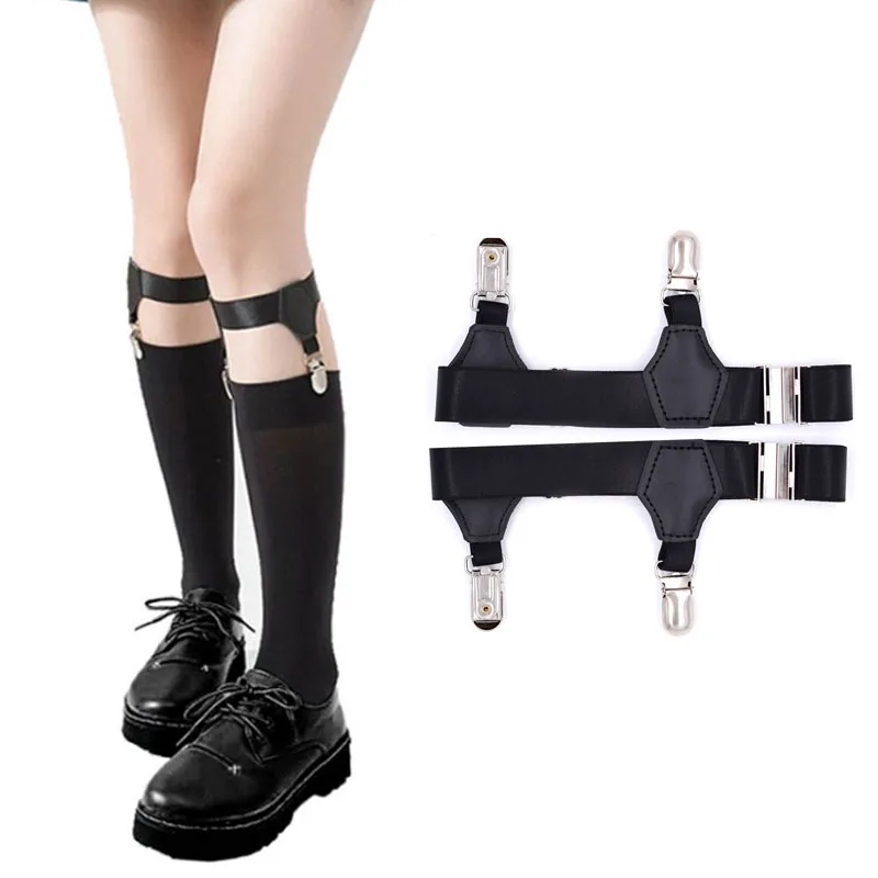 1 Pair Black Women Adjustable Garters Suspenders Elastic Prevent Socks From Falling Off Sock Garters For Women Accessories