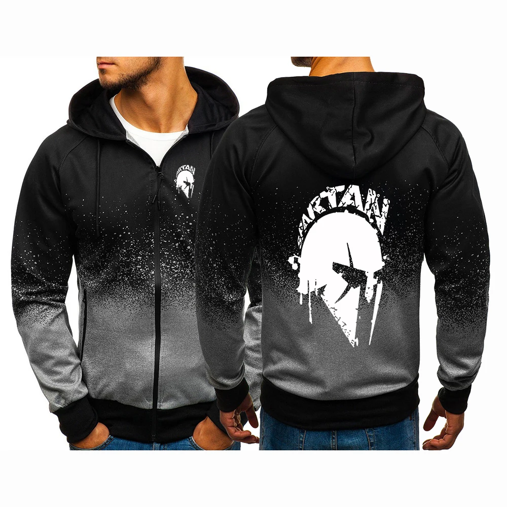 Retro Spartan men's gradient-colored coat is suitable for spring and autumn and comes with a hat very fashionable hoodies jacket