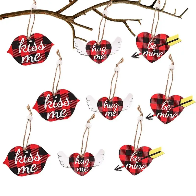 

Party Hanging Gnome Valentine's Day Heart Pendants Tree Ornaments With Roles Lanyards Heart Shape Pendants For Valentine’s Day