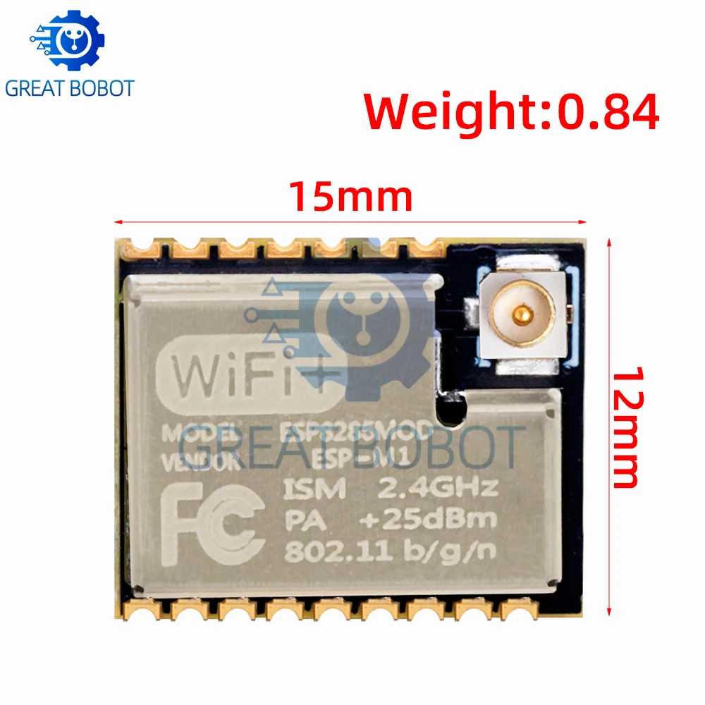1M Flash ESP‑M1 ESP8285 ESP8266 WiFi Wireless Module Serial Port Transmission Board with External Antenna Interface