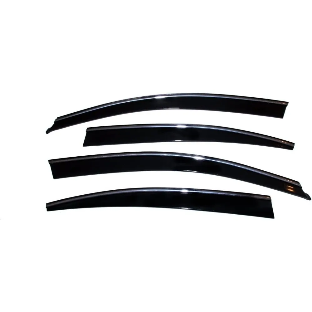 US  Low Profile Ventvisor / Window Deflectors | Fits 2009 - 2015 Nissan Maxima, 4 pcs. | Smoke w/Chrm Trim