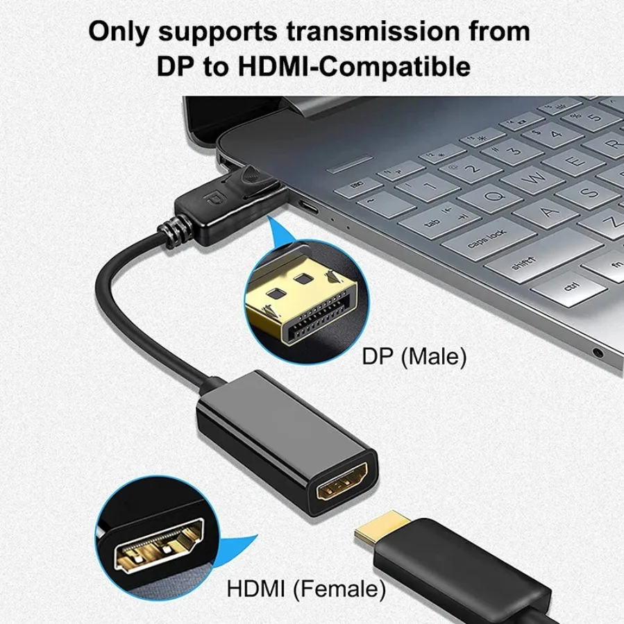4K DP To HDMI-compatible Cable DisplayPort To HD Adapter Male To Female for Laptop PC Display Port To HDMI-compatible Converter