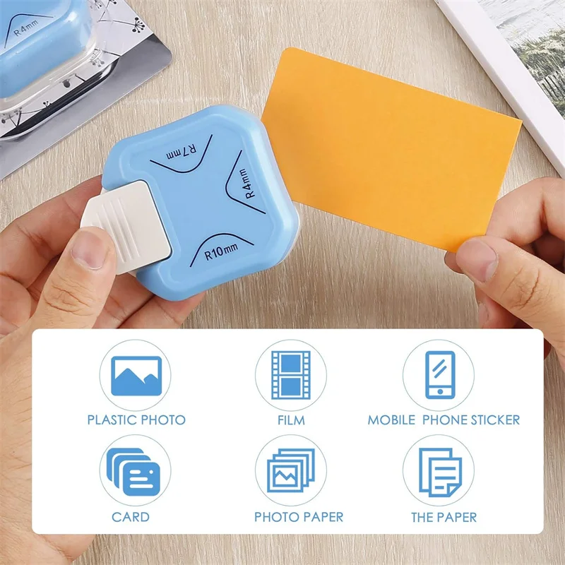 3 في 1 ورقة الزاوية مستدير لكمة R4mm R7mm R10mm الزاوية مستدير لكمة لتقوم بها بنفسك 3 طريقة الزاوية القاطع للحرف الورقية صفح JAF272 #4