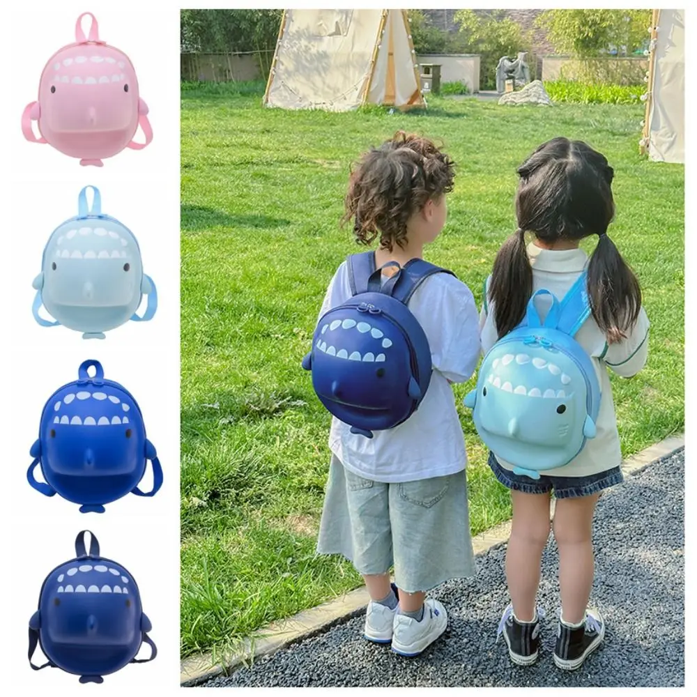 Modischer süßer Kleinkind-Rucksack, 3D-kreative Eierschalen-Tasche, PVC, verstellbarer Hai-Rucksack für Jungen und Mädchen