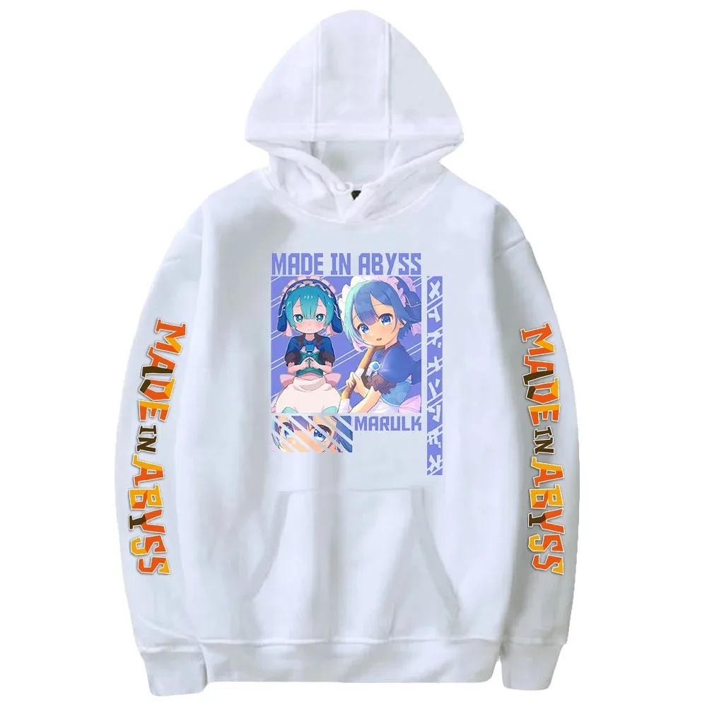 Feito em abyss hoodies das mulheres dos homens manga longa pulôver com capuz camisolas unisex casual streetwear anime roupas2024